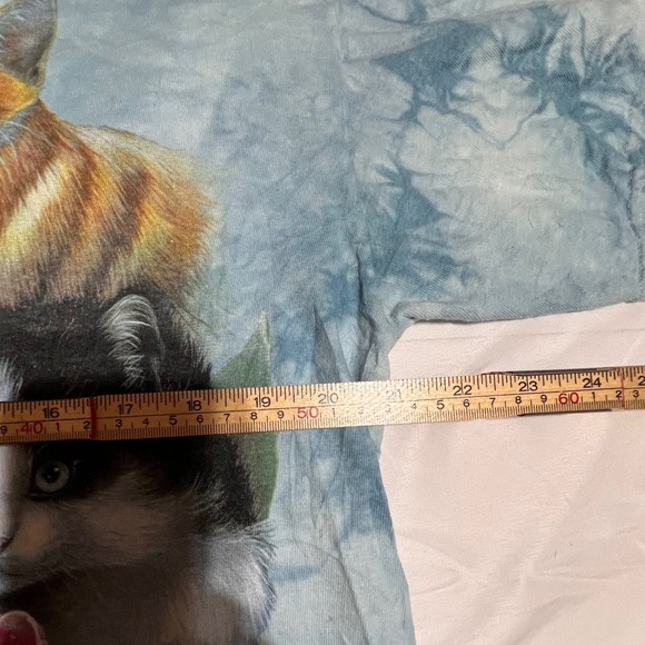 Vintage The Mountain XL Kitten Graphic T-Shirt Womens  Blue Tie Dye USA 2000 - Picture 4 of 8